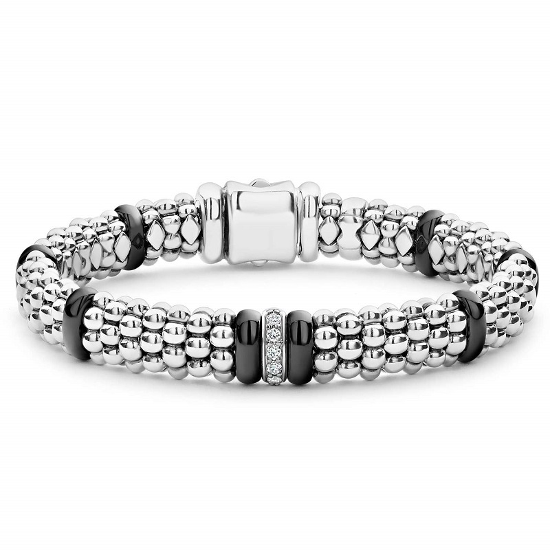 Lagos Single Station Diamond Caviar Bracelet